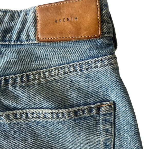 & Denim Distressed Button Up Mini Skirt Sz 4 - Picture 4 of 8